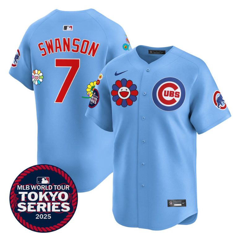Dansby Swanson Jersey #7 Chicago Cubs Harry Caray Holy Cow Patch Premier Limited Stitched
