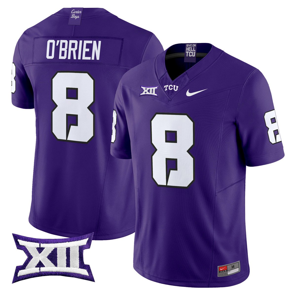 Davey O'Brien Jersey #8 TCU Horned Frogs 2025 Vapor Limited Stitched