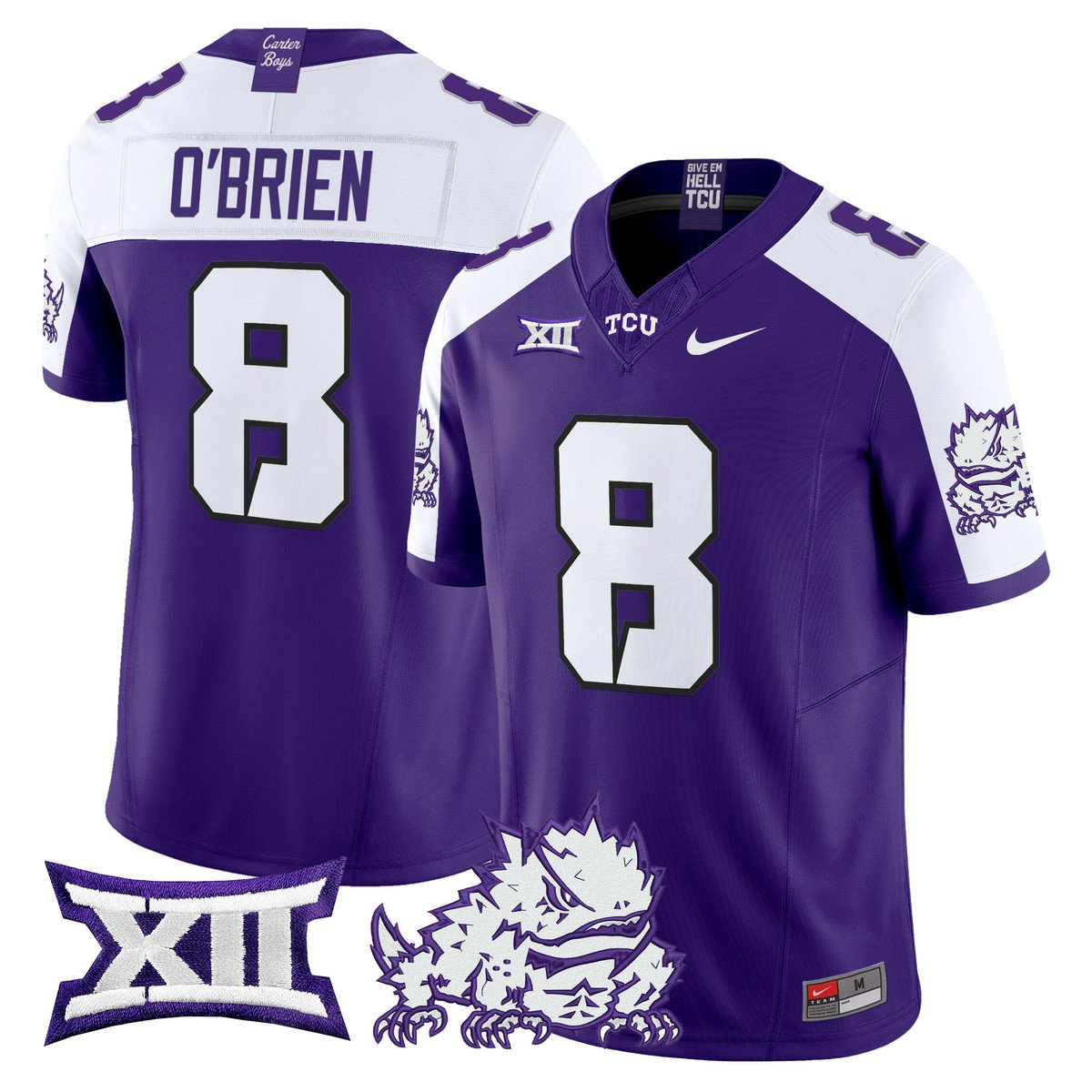Davey O'Brien Jersey #8 TCU Horned Frogs 2025 Vapor Limited Stitched