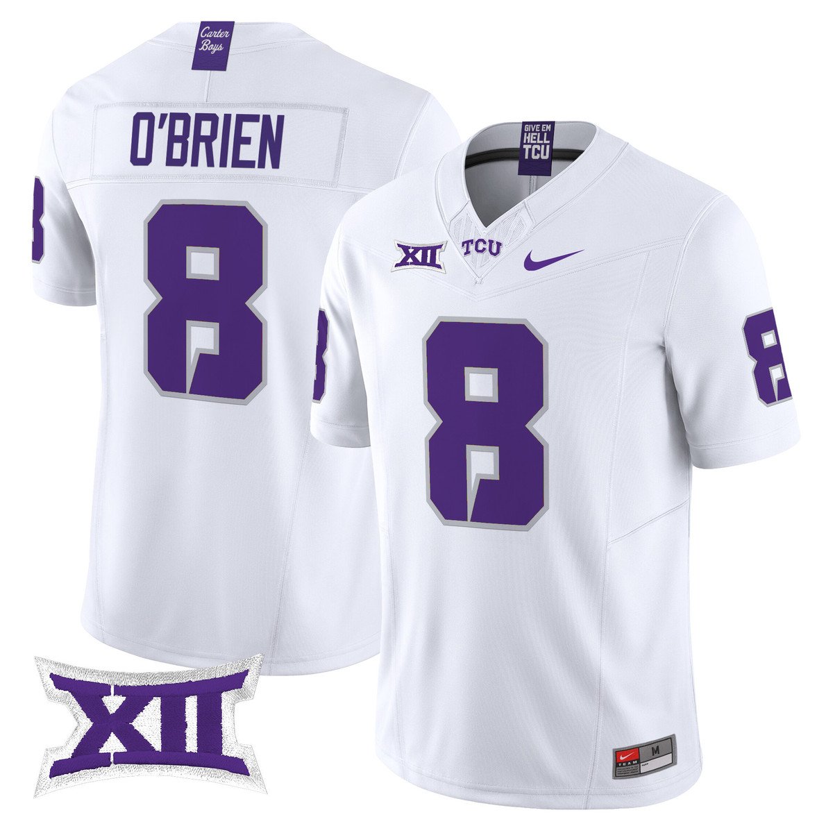 Davey O'Brien Jersey #8 TCU Horned Frogs 2025 Vapor Limited Stitched