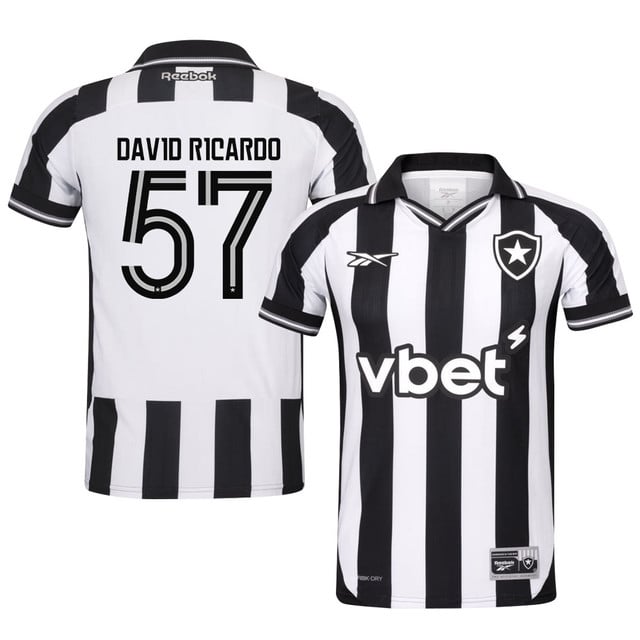 David Ricardo #57 Botafogo 2025-26 Home Jersey – Black White
