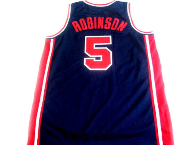 David Robinson Jersey #5 Team USA Basketball Navy Blue