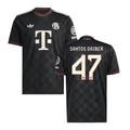 David Santos Daiber #47 Bayern Munich 2025-26 Third Men Jersey – Black