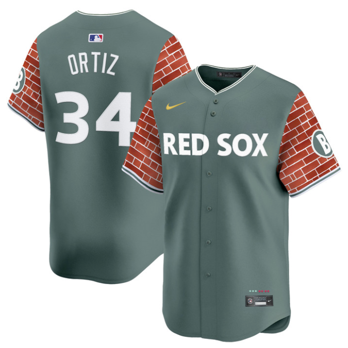 David Ortiz Jersey #34 Boston Red Sox 2025 Fenway Red Brick Style Vapor Premier Stitched
