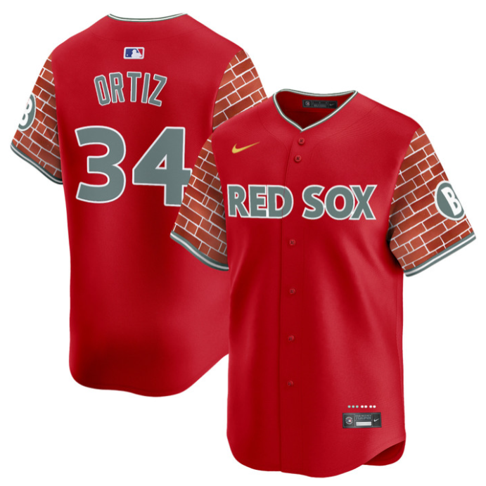 David Ortiz Jersey #34 Boston Red Sox 2025 Fenway Red Brick Style Vapor Premier Stitched