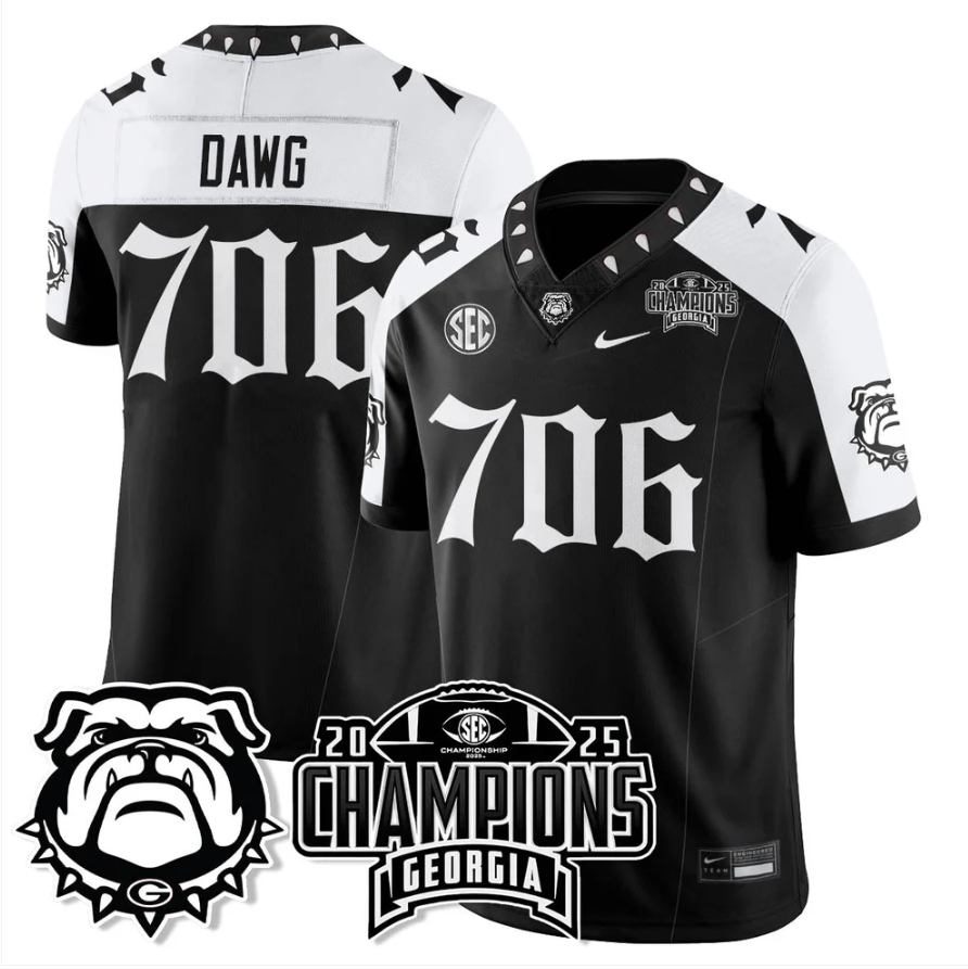 Dawg Jersey #706 Georgia Bulldogs Gothic SEC Football Champions Stitched