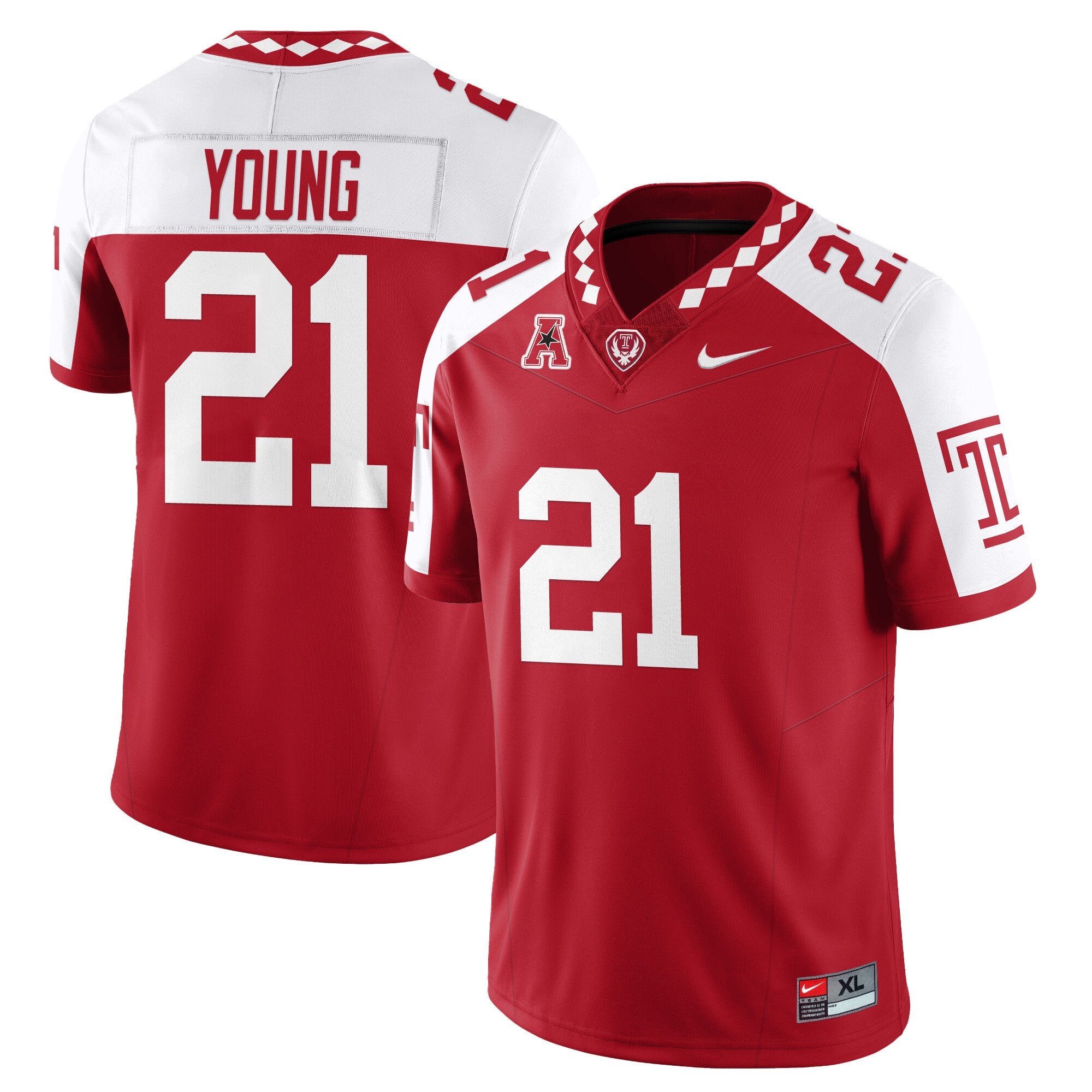 De'Carlos Young Jersey #21 Temple Football 2025 Vapor Limited Stitched