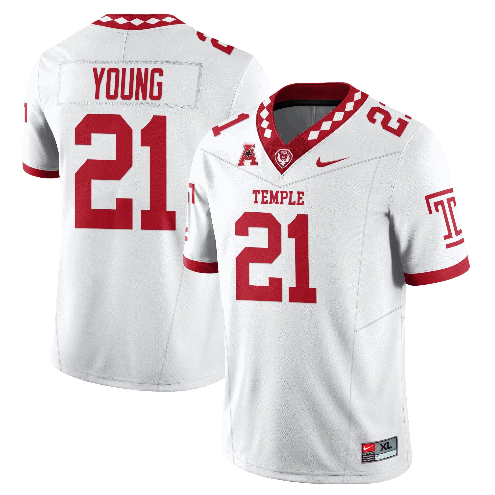 De'Carlos Young Jersey #21 Temple Football 2025 Vapor Limited Stitched