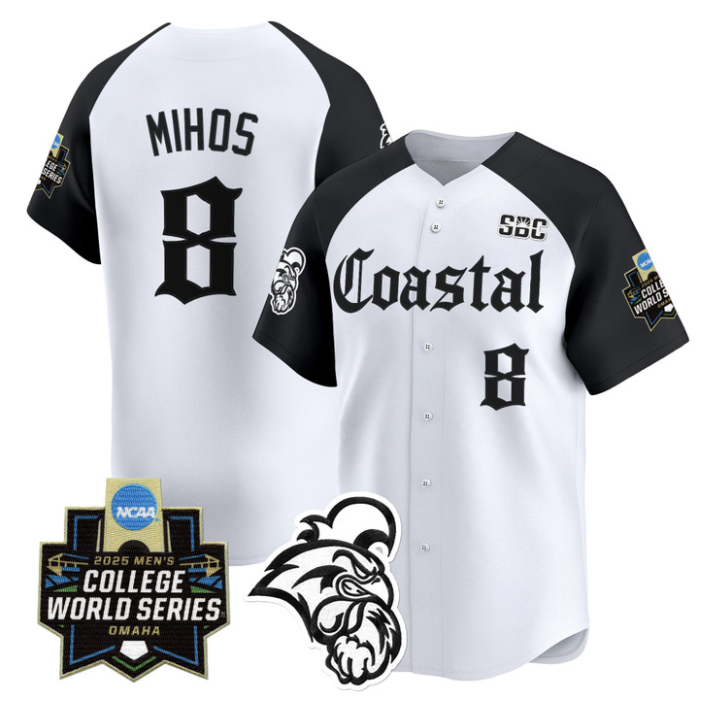 Dean Mihos Jersey #8 Coastal Carolina 2025 World Series Gothic Edition