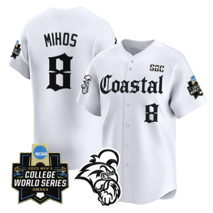 Dean Mihos Jersey #8 Coastal Carolina 2025 World Series Gothic Edition