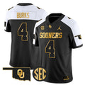 Deion Burks Jersey #4 Oklahoma Sooners 2025 Gold Limited Stitched