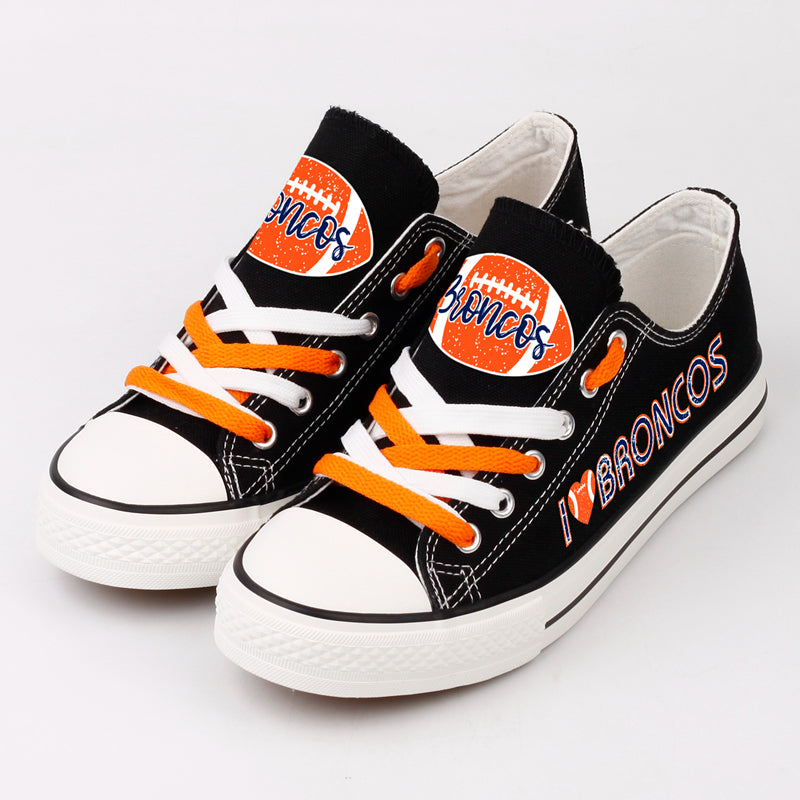 Denver Broncos Low Top Canvas Sport Sneakers Shoes For Men Women Fans