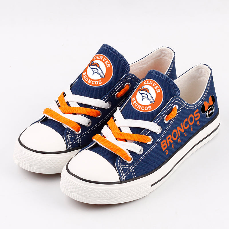 Denver Broncos Low Top Canvas Sport Sneakers Shoes For Men Women Fans