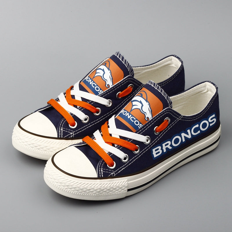 Denver Broncos Low Top Canvas Sport Sneakers Shoes For Men Women Fans