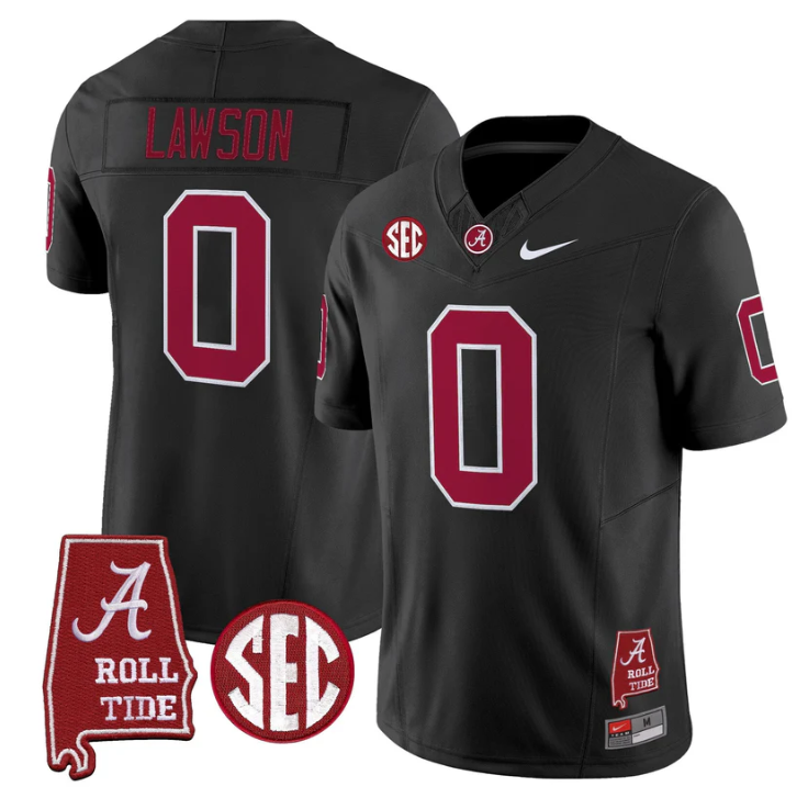 Deontae Lawson Jersey #0 Alabama Crimson Tide Throwback Map Stitched