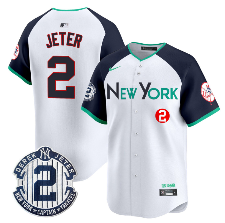Derek Jeter Jersey #2 New York Yankees Apple Patch Vapor Premier Limited Stitched