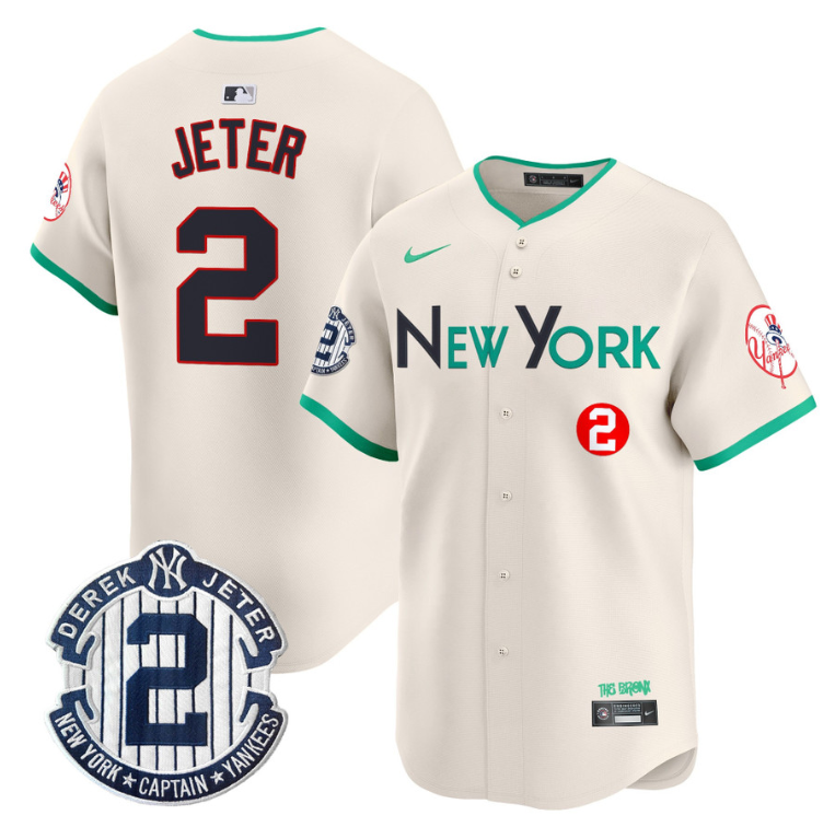 Derek Jeter Jersey #2 New York Yankees Apple Patch Vapor Premier Limited Stitched