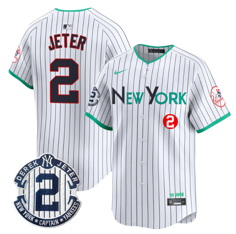 Derek Jeter Jersey #2 New York Yankees Apple Patch Vapor Premier Limited Stitched