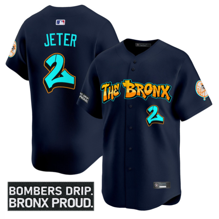 Derek Jeter Jersey #2 Yankees Graffiti Bronx Bombers Edition Stitched