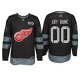 Detroit Red Wings Black 1917-2017 100th Anniversary Stitched NHL Custom Jersey
