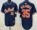 Detroit Tigers #35 Justin Verlander Navy Limited Jersey Stitched