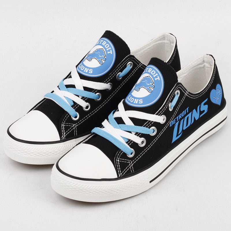 Detroit Lions Low Top Canvas Sport Sneakers Shoes For Men Women Fans