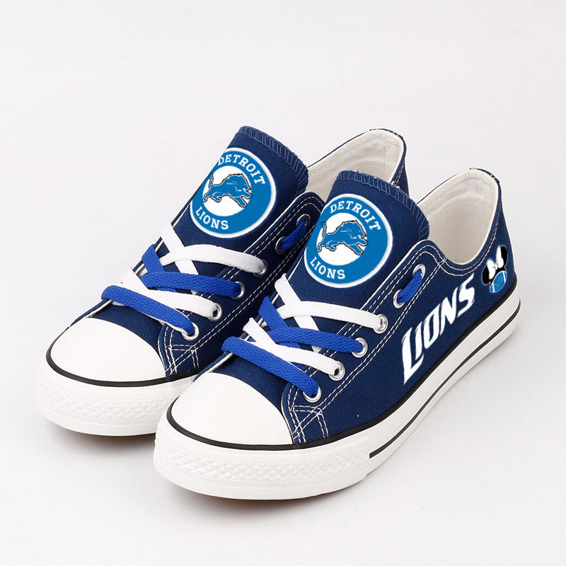 Detroit Lions Low Top Canvas Sport Sneakers Shoes For Men Women Fans