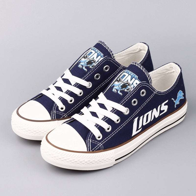 Detroit Lions Low Top Canvas Sport Sneakers Shoes For Men Women Fans