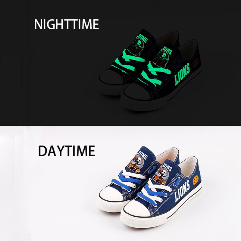 Detroit Lions Low Top Canvas Sport Sneakers Shoes For Men Women Fans