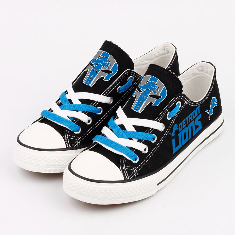 Detroit Lions Low Top Canvas Sport Sneakers Shoes For Men Women Fans
