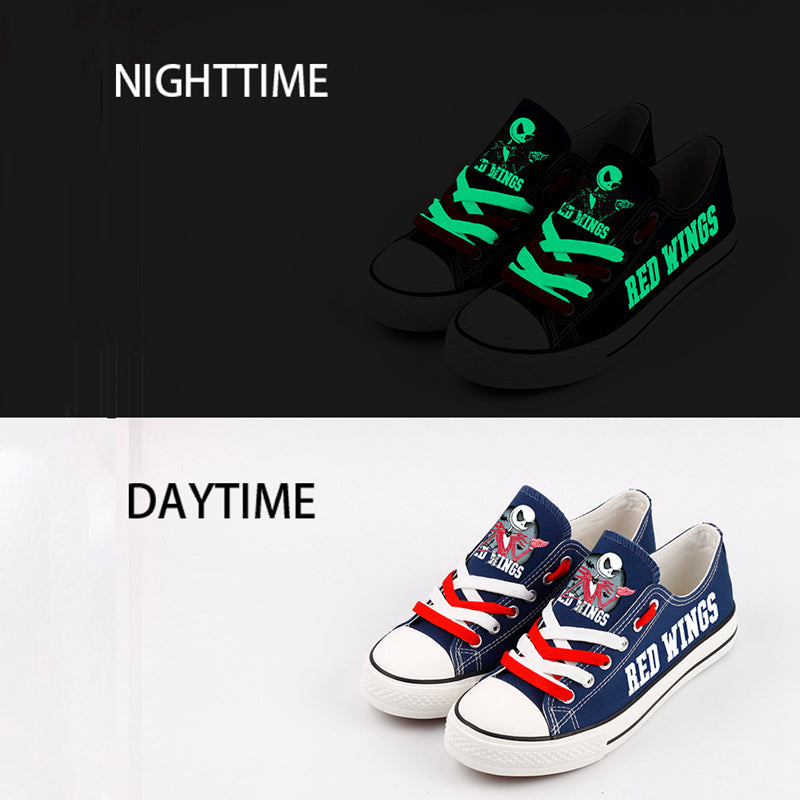 Detroit Red Wings Low Top Canvas Sport Sneakers Shoes For Men Women Fans