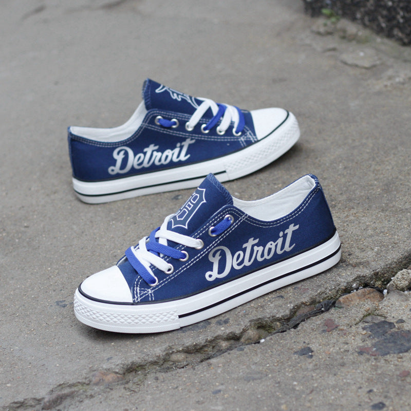 Detriot Tigers Limited Print Low Top Canvas Shoes Sport Sneakers For Men Women Fans
