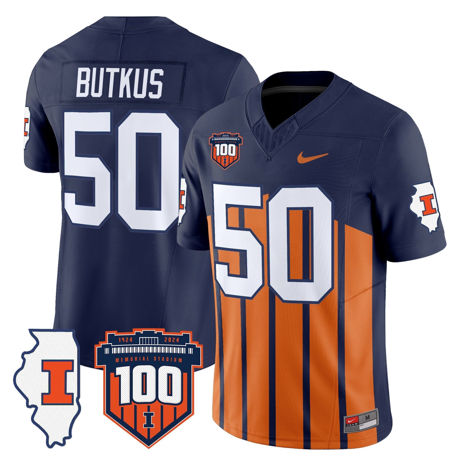 Dick Butkus Jersey #50 Illinois Fighting 100th Memorial Stadium