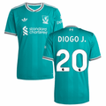 Diogo Jota 20 Liverpool 2025-26 Third Match Jersey – Aqua