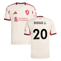 Diogo Jota #20 Liverpool 2025-26 Away Mattch Jersey – Cream