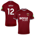 Diouf #12 West Ham United 2025-26 Home Match Jersey – Burgundy