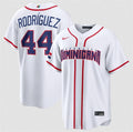 Dominican Republic Baseball #44 Julio Rodríguez Jersey White 2026 World Baseball Classic Home Stadium Stitched