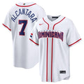 Dominican Republic Baseball #7 Sandy Alcantara Jersey White 2026 World Baseball Classic Home Stadium Stitched