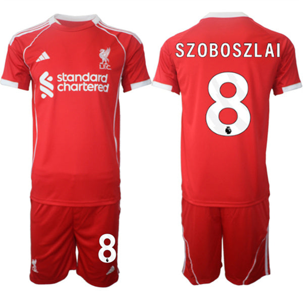 Dominik Szoboszlai Jersey #8 Liverpool Red Home 2025-26 Soccer Suit