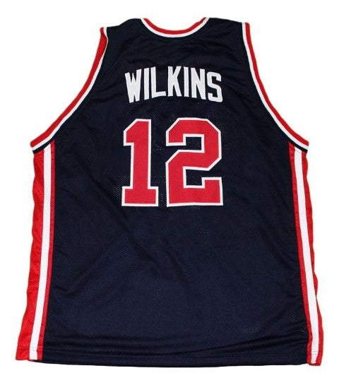 Dominique Wilkins Jersey #12 Team USA Basketball Navy Blue