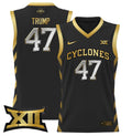 Donald Trump Jersey #47 Iowa State 2024 Lightweight Basketball Black Gold