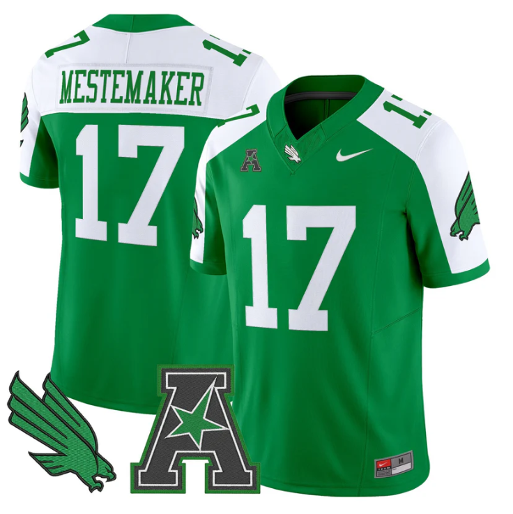 Drew Mestemaker Jersey #17 North Texas Mean Green 2025 Vapor Stitched Green Alter