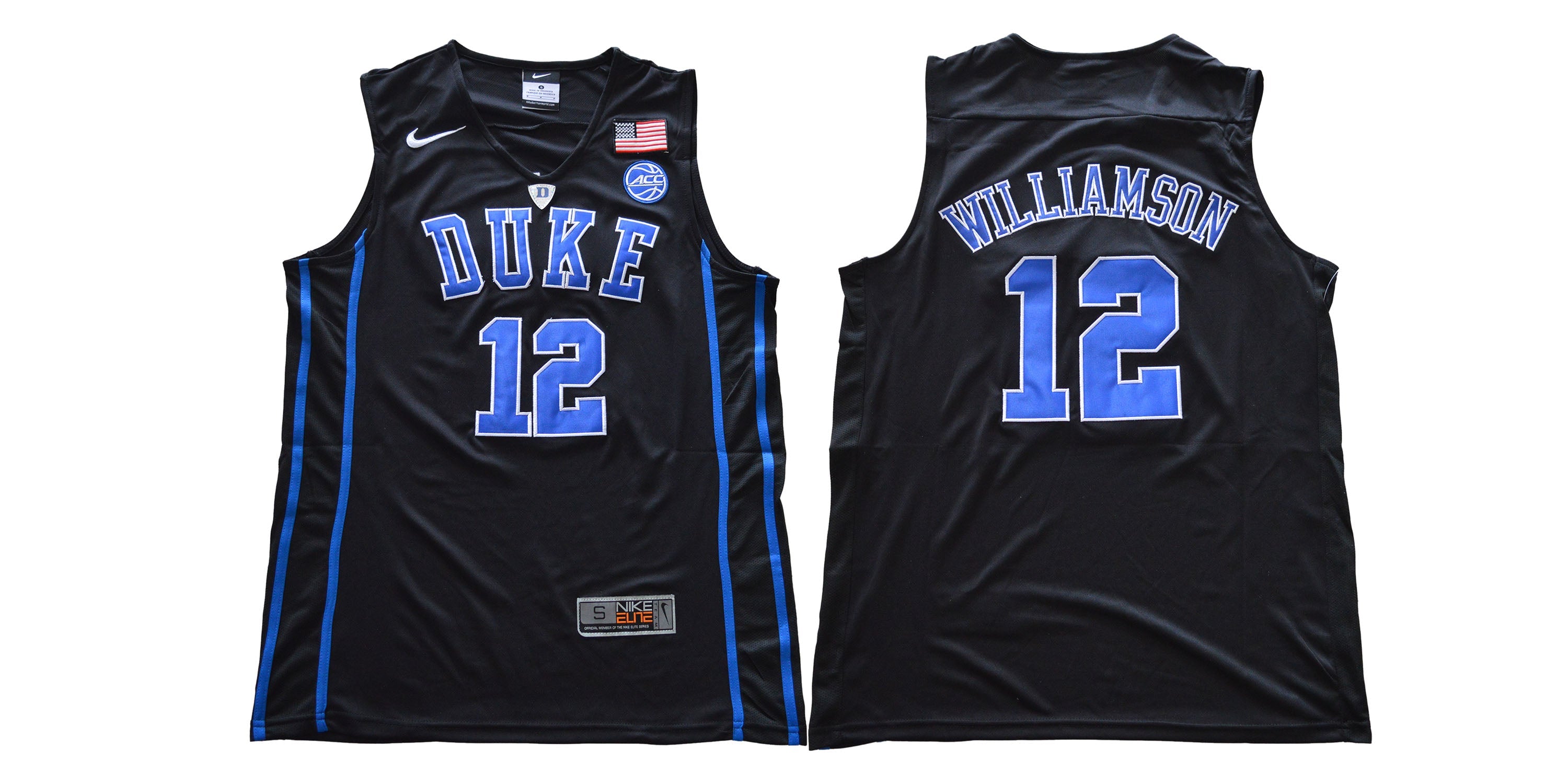 Duke Blue Devils #12 Williamson Basketball NCAA Basketball Jersey Black