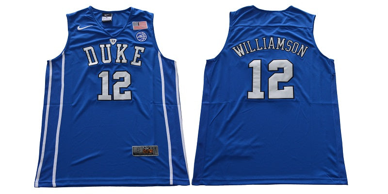 Duke Blue Devils #12 Williamson Basketball NCAA Basketball Jersey Blue