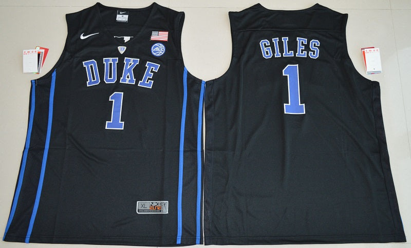 Duke Blue Devils #1 Harry Giles Basketball NCAA Basketball Jersey Black