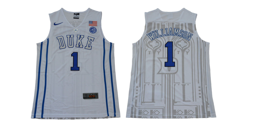 Duke Blue Devils #1 Williamson Basketball NCAA Basketball Jersey New White