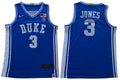 Duke Blue Devils #3 Jones Basketball NCAA Basketball Jersey Blue