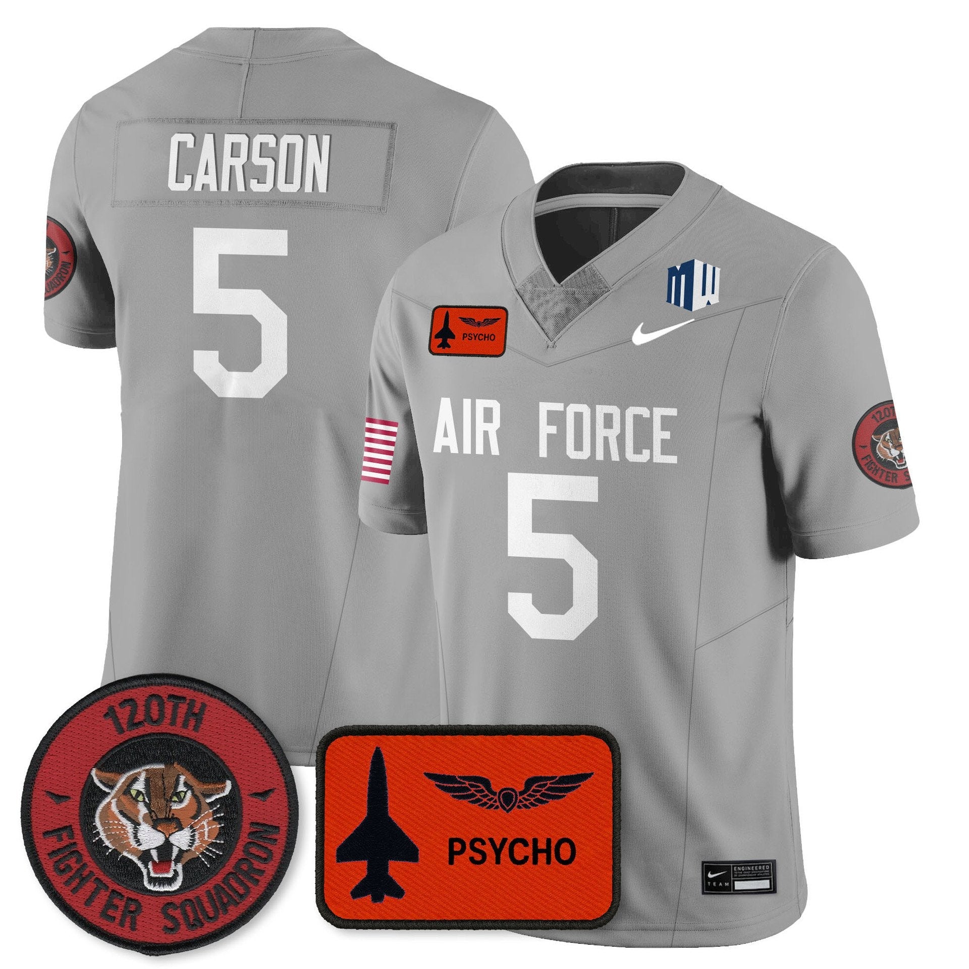 Dylan Carson Jersey #5 Air Force 2025 Honor F-16 Stitched