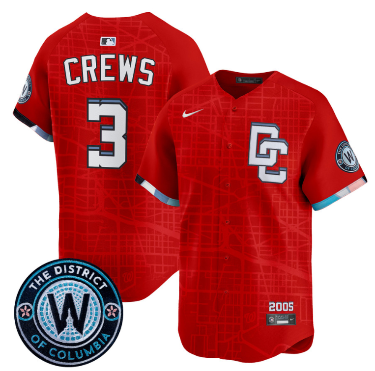 Dylan Crews Jersey #3 Washington Nationals 2025 City Connect Vapor Premier Limited Stitched