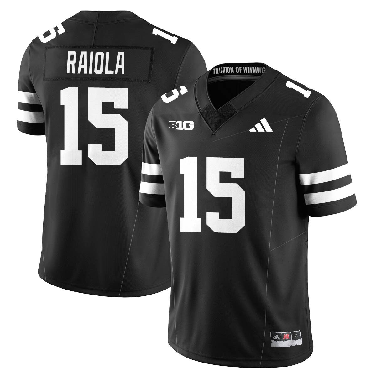 Dylan Raiola Jersey #15 Nebraska Football 2025 Blackout Stitched